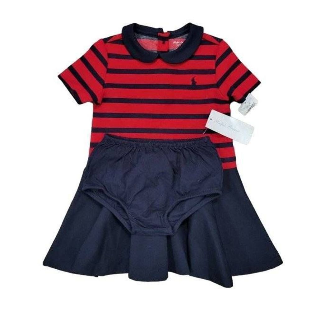 Ralph Lauren Roma Ponte Stripe Dress w/ Bloomers 18 mos - Picture 4 of 7